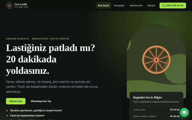 Oto Lastik Tamiri web sitesi şablonu: Prestij tasarımı