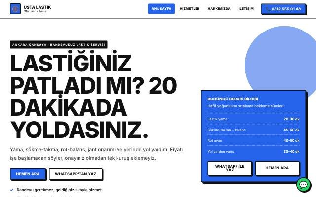 Oto Lastik Tamiri web sitesi şablonu: Bold tasarımı